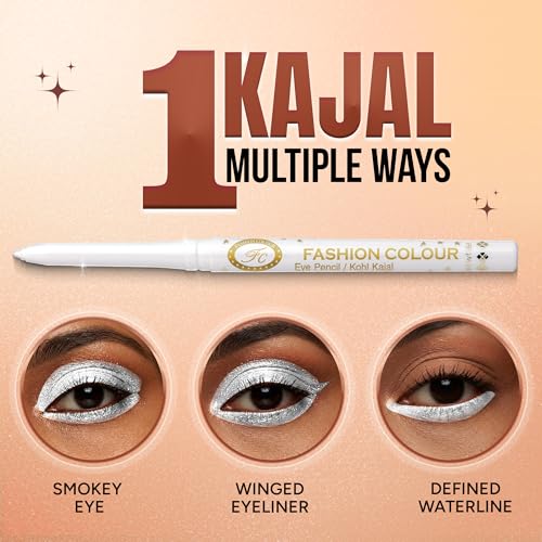 Image of FASHION COLOUR Intense Revolving White Kajal | High Impact Intense Color in 1 Stroke | Waterproof & Smudge Proof | Soft Texture | Matte Finish | Long Lasting Retractable | 0.35g