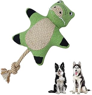 PawfectPals Squeaky and Durable Dog Chew Toy with Rope Tail (Alligator)