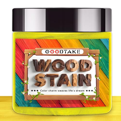 GOODTAKE Yellow Wood Stain Powder, Wood Dye Stain Powder That Makes Vibrant Wood, Premium Fast Dry Dark Wood Stain Powder for Crafts, Multiple Finishes - for Indoor Outdoor Wooden (Yellow, 2 oz)