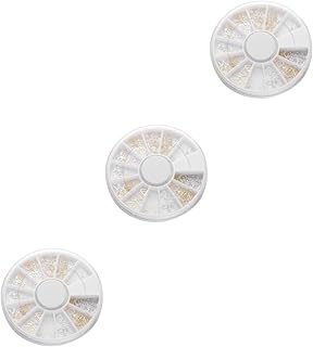 FOMIYES 3 Peças 12 Decorações De Unhas Apliques De Diamante Enfeites DIY Decalques De Unhas Flocos De Brilho De Unhas Equipamento De Arte De Unhas Decoração De Arte De Unhas Arte De Unhas