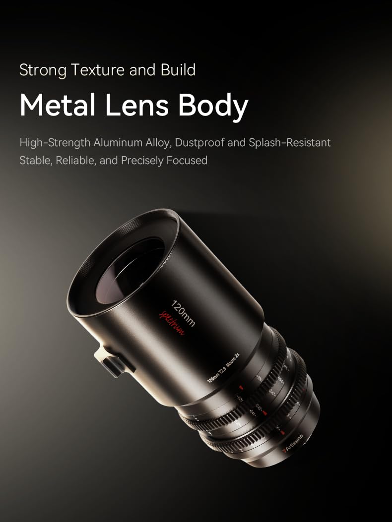 Amazon.com : 7artisans 120mm T2.9 Macro 2X Cine Lens, Full-Frame