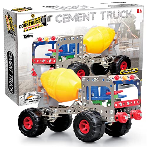 CONSTRUCT IT Cement Truck, Building Set, STEM Education Toy, Ages 8+