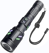 Naivete 5 Modes LED Rechargeable Flashlights High Lumens 1800 mAh Lithium Battery Emergency Camping Waterproof Flashlight Zoom with Spotlight Lens, (Pack of 1) (Black Color)