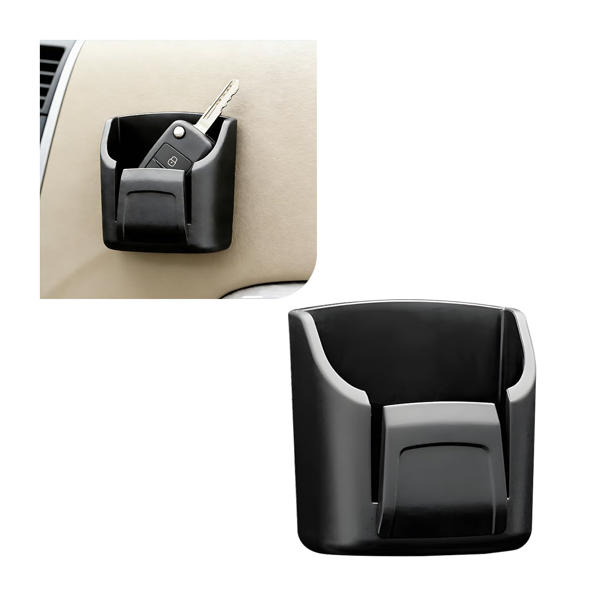 Car Key Fob Holder, Multifunctional Vehicle Dashboard Key Remote Mount Organizer Card Holder, Automotive Dash Coin Card Storage Pocket Accessories, Universal for Vehicles