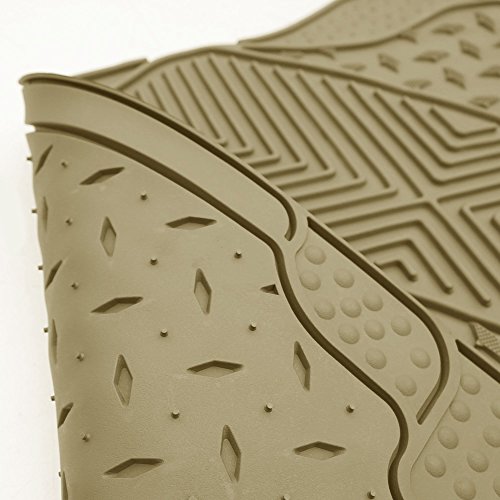 Automotive Floor Mats Tan Solid Beige Climaproof All Season Protection Universal Fit For Most Cars, Suvs, And Trucks (Full Set Semi-Custom Premium, 3Pc) Fh Group F11307Beige #TOP2