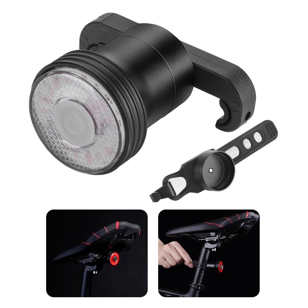 Bicycle Brake Tail Lights Dual Color Bicycle Taillights Bicycle Rear Lamp Colorful USB Charging Bike Taillights Night Riding Tail Lights Road Mountain Lights (Colorful Double Bracket Style)