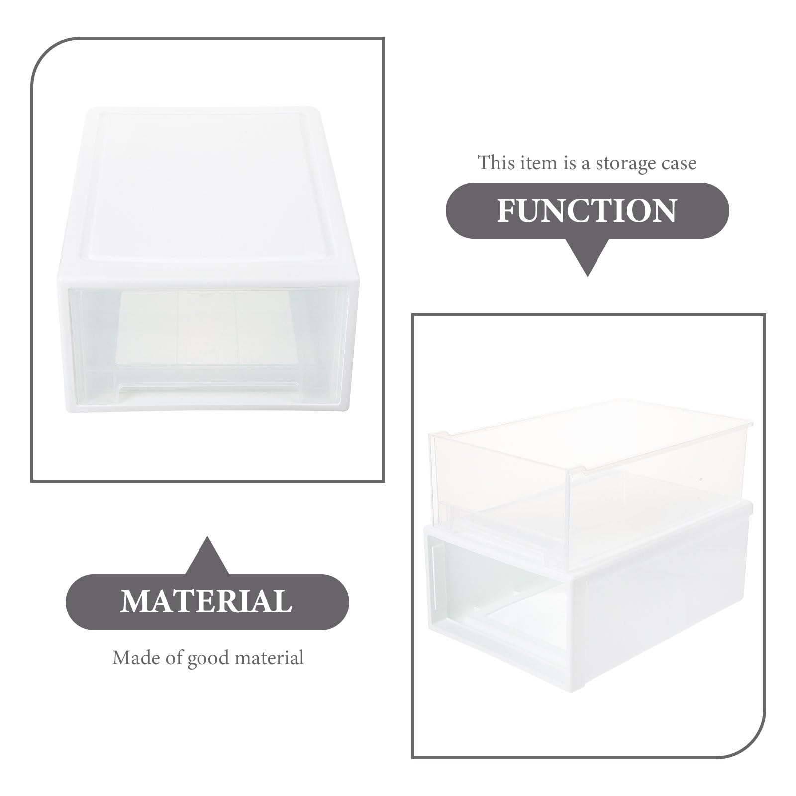 Große Kunststoff Aufbewahrungsbox mit Schublade 13L Weiß Unterwäsche und Kleinteile Organizer für Schlafzimmer und Reisen