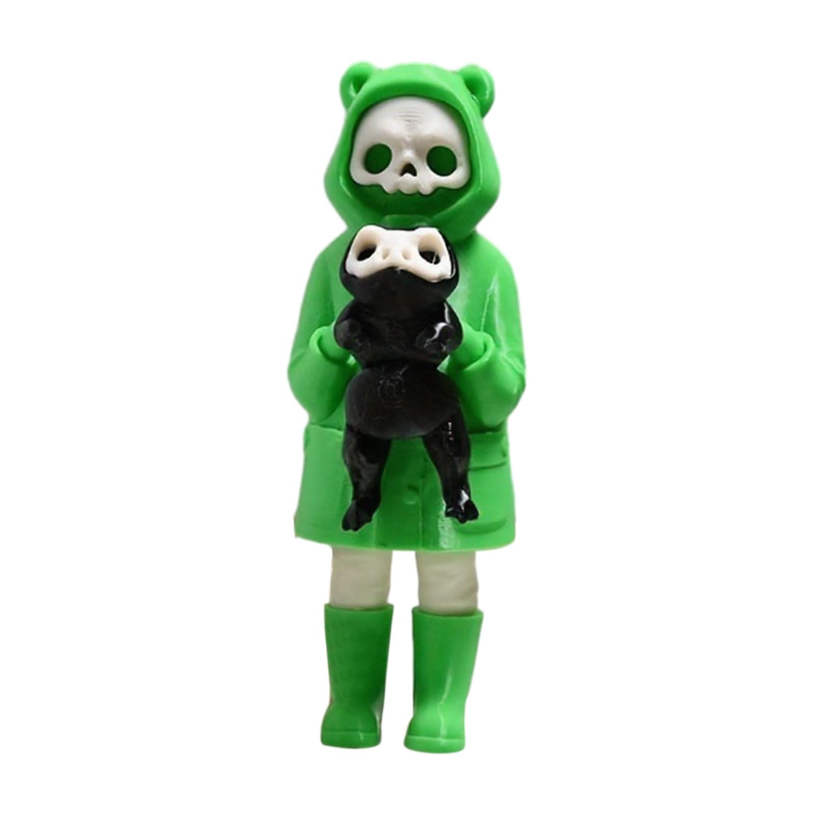Virelynx Skull Grim Reaper Statue – 3D Printed Spooky Cute Grim Reaper Figurine for Halloween Home Decor Bookshelf Ornament