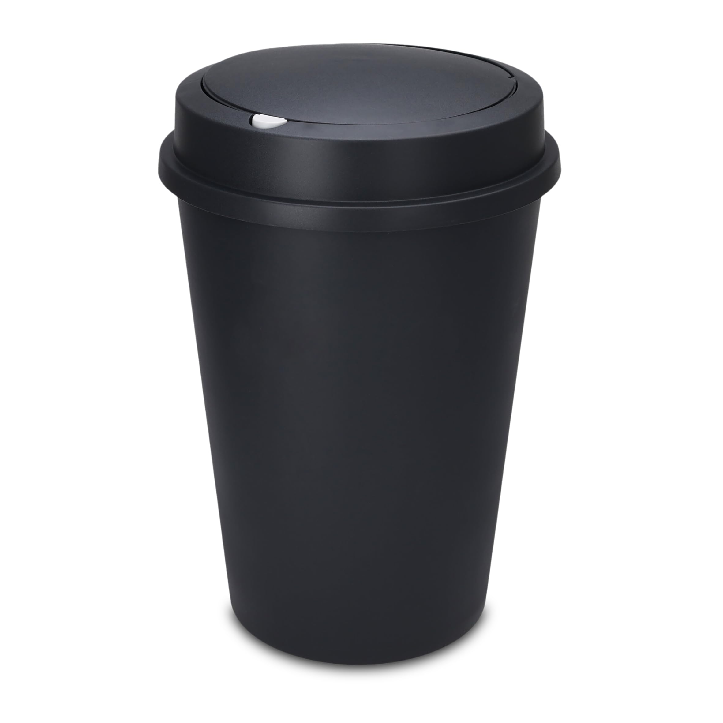 Spetebo XL Abfalleimer aus Kunststoff, anthrazit, Push-Deckel – 50 L, runder Mülleimer, abnehmbarer Deckel