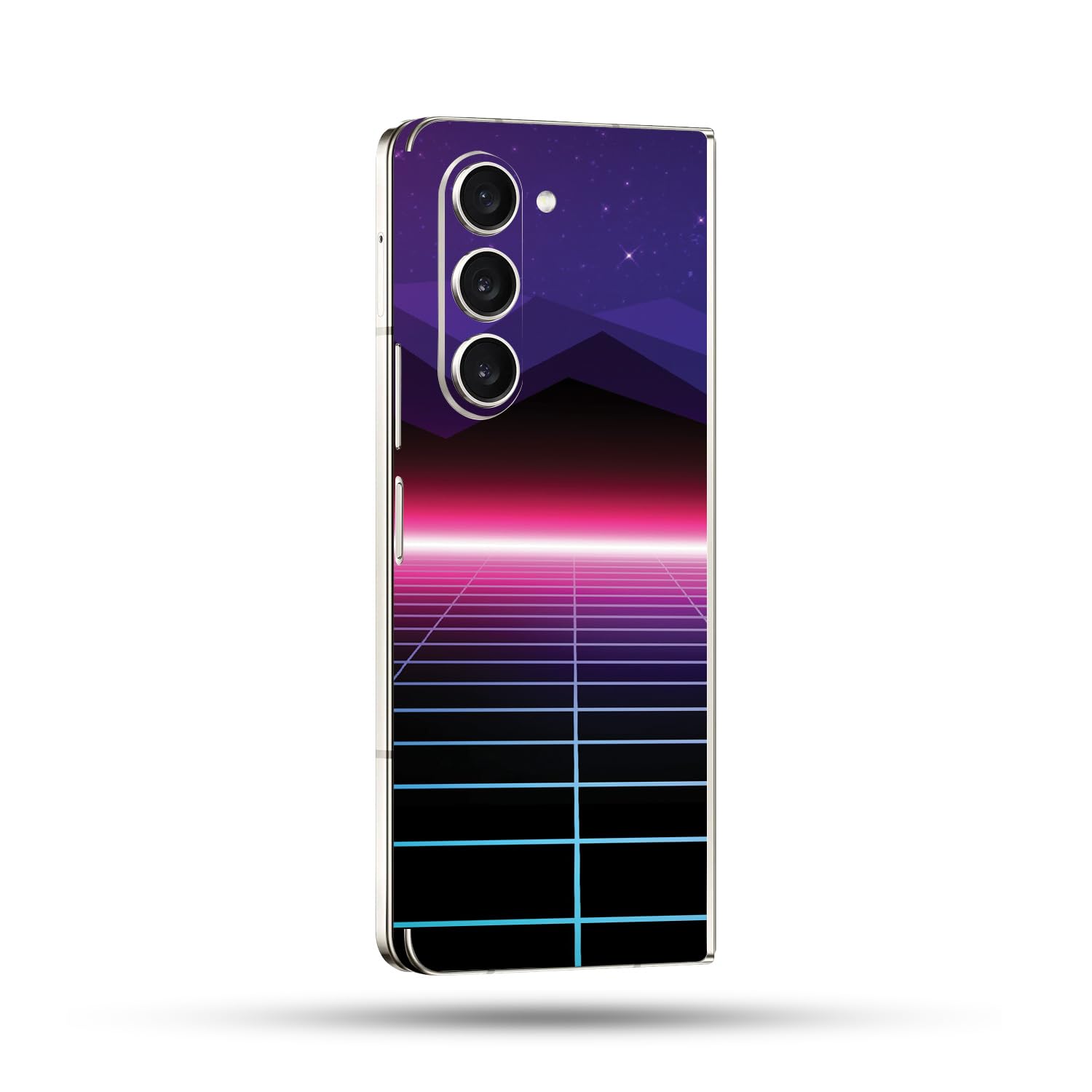 MightySkins Skin Compatible with Samsung Galaxy Z Fold 5 Full Wrap - Synthwave | Protective, Durable, and Unique Vinyl Decal wrap Cover | Easy to Apply, Remove, and Change Styles | Made in The USA