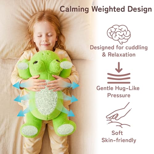 Image of Niuniu Daddy 3.3 lbs 20 inch Green Frog Weighted Stuffed Animals for Kids & Adults, Soft Sensory Comfort Plush Toy for Sleeping, Cute Lying Lap Pad Pillow for Huggable Gift