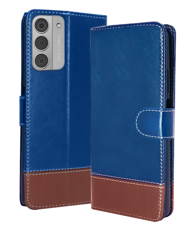SESS XUSIVE Flip Back Cover Case for Nokia G42 5G Dual-Color Leather Finish Inbuilt Stand & Pockets Wallet Style Flip Case Nokia G42 5G - Blue & Brown (B084BZRFNY) Amazon Price History, Amazon Price Tracker