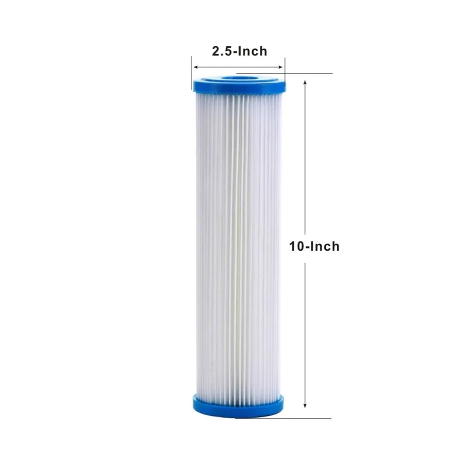 Accessori For Cartuccia Filtro Acqua Sedimenti In Poliestere Pieghevole 2,5x10 Pollici 20 Micron - Confezione Da 4