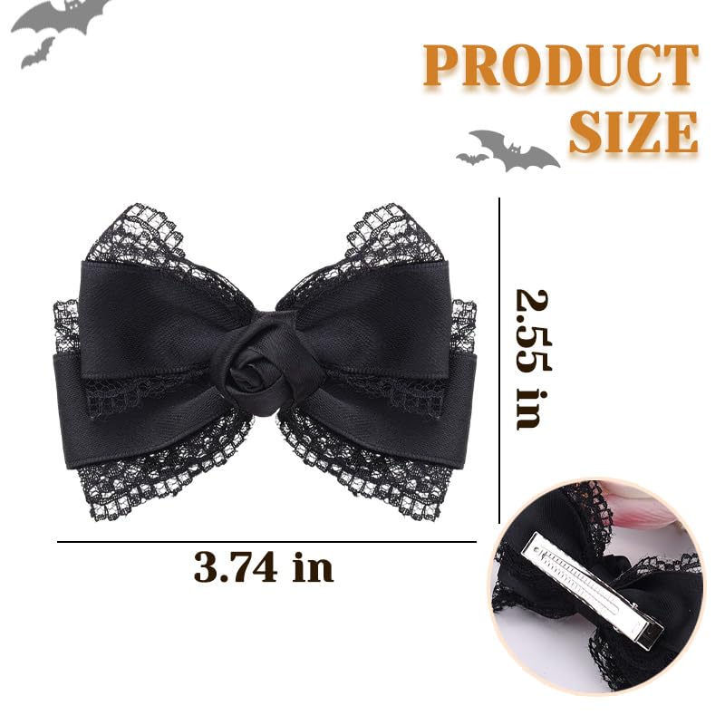 Pinza para cabello con lazo de encaje gótico Halloween miniatura 7