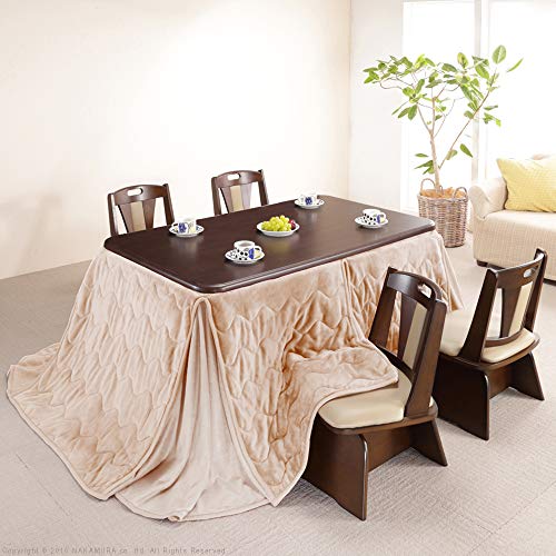 こたつ ダイニング こたつ 本体+専用省スペース布団+回転椅子4脚 6点セット 150x90cm ベージュ×グレー