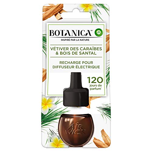 Air Wick Botanica Désodorisant Maison Recharge Electrique Vétiver/Bois de Santal 19 ml