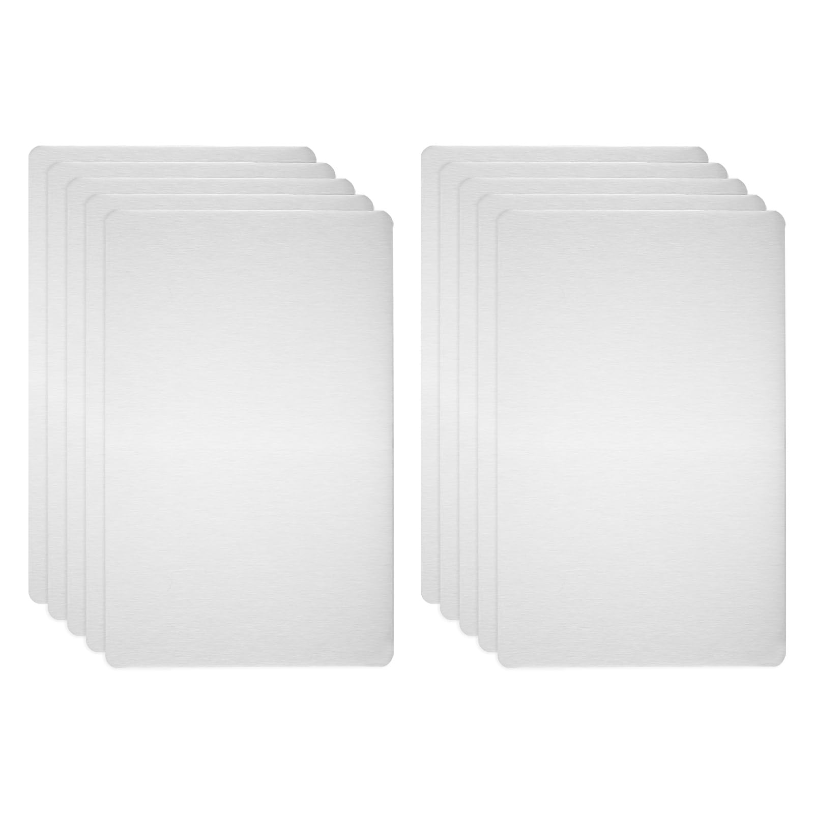 sourcing map 10pcs Metal Business Card Blanks, 88mm x 53mm x 0.4mm Stainless Steel Engraved Metal Business Visiting Name Cards for House Office DIY Gift Invitation(Silver, Brushed)