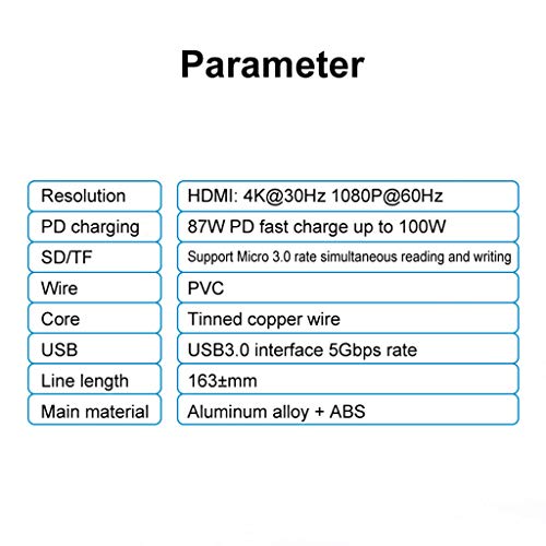 gazechimp Tipo C Para HDMI USB 3.0 Conversor De Adaptador SD/TF Card Reader 6 Em 1 Para MacBook Pro