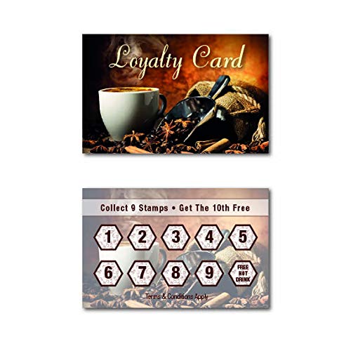Loyalty Reward Cards Coffee Shop Cafe Hotels Pubs & Bar (Design 3, Pack of 50)