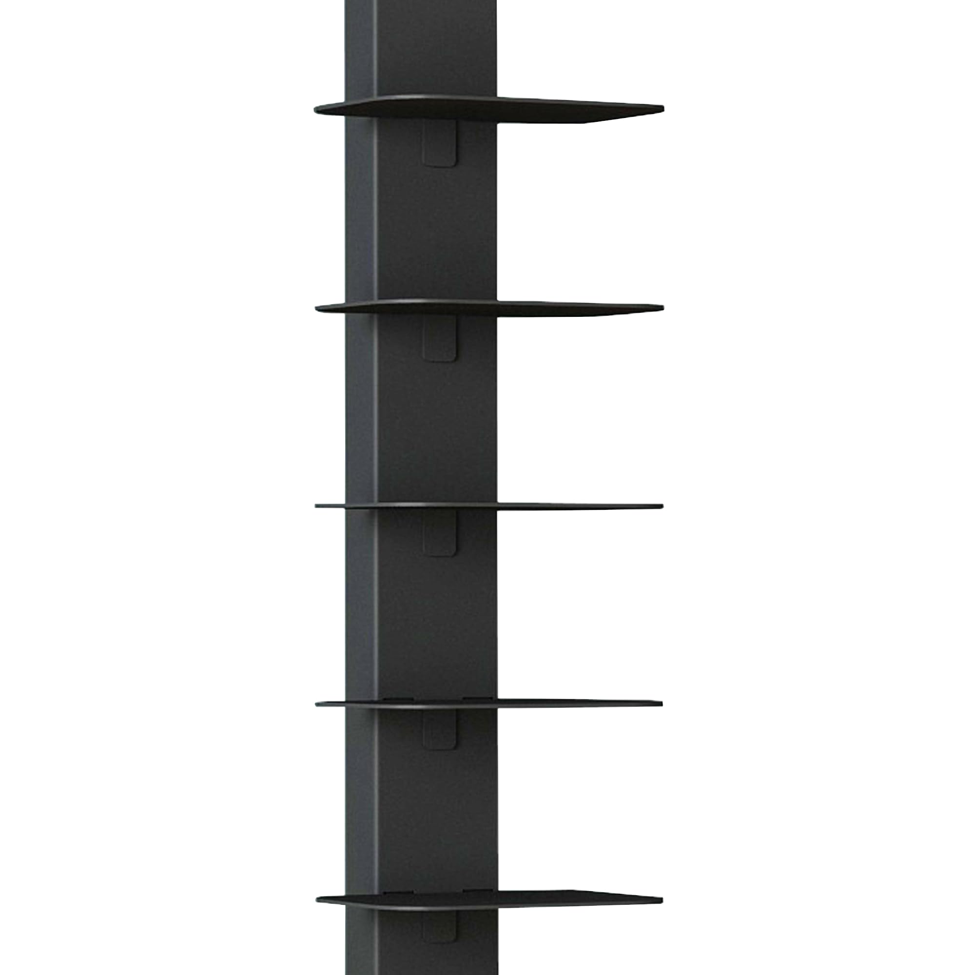 [en.casa] Bibliothèque Autoportante avec 10 Étagères pour CD DVD Livres Meuble de Rangement Polyvalente Design pour Salon Chambre Bureau Acier 150 x 39 x 39 cm Noir Mat