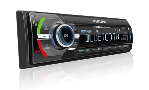 Philips Car Stereo Bluetooth Audio Receiver Sleek Single Din Car Stereo with AM FM Radio USB AUX-in and