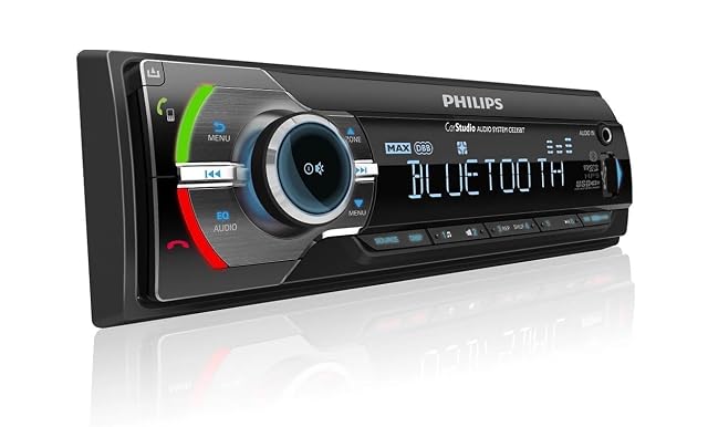 Philips Car Stereo Bluetooth Audio Receiver Sleek Single Din Car Stereo with AM FM Radio USB AUX-in and