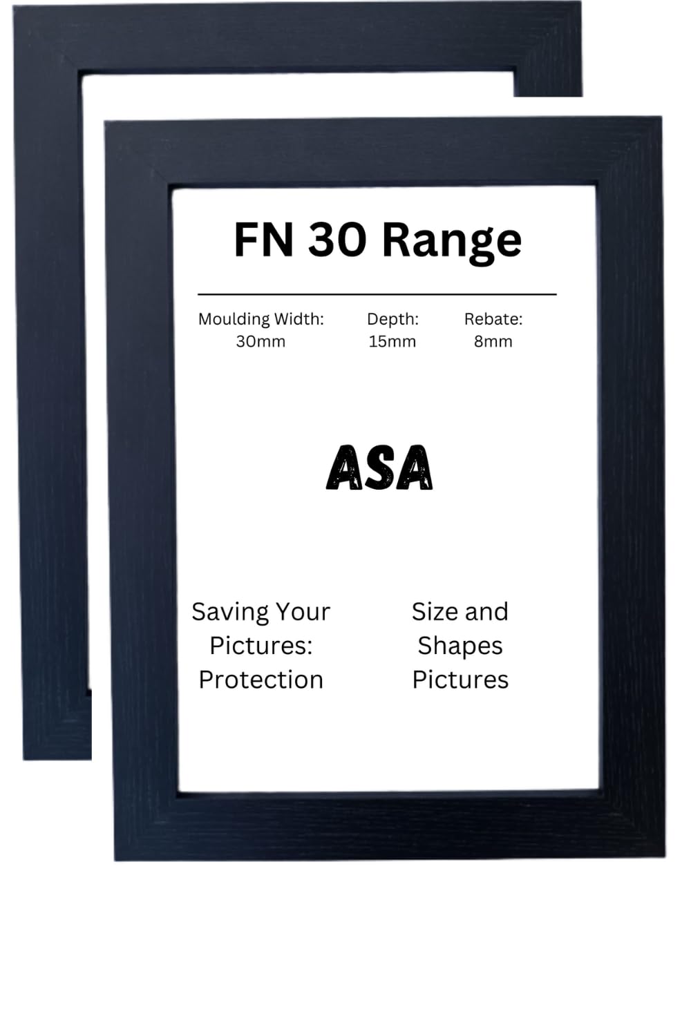 Asa A3 Black (2 Pack) Picture Frame A2 A3 A4 A5 Size Home Decoration Photo Frames –Wall Mountable Certificate Document Frames White Black Silver Oak (A3 Black (2 Pack))