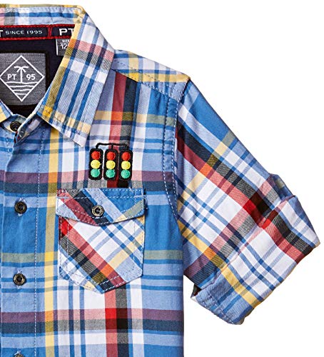 Image of Gini & Jony Baby-Boy's Floral Regular fit Shirt (131246520123 C603 Blue 18-24 Months Months-24