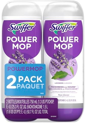 Swiffer PowerMop Floor Cleaning Solution with Lavender Scent, Dou...