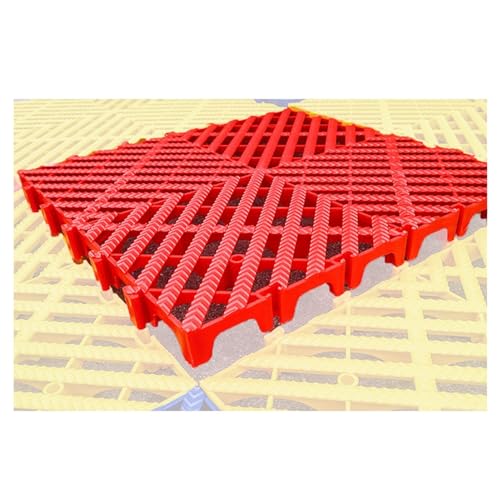 Modular Interlocking Floor Tiles DIY Garage Drainage Mat Pool Garage Floor Splicing Drainage Mat, for Deck Patio Garage Balcony Bathroom Wet Areas(Red,40x40x3CM-16piece)