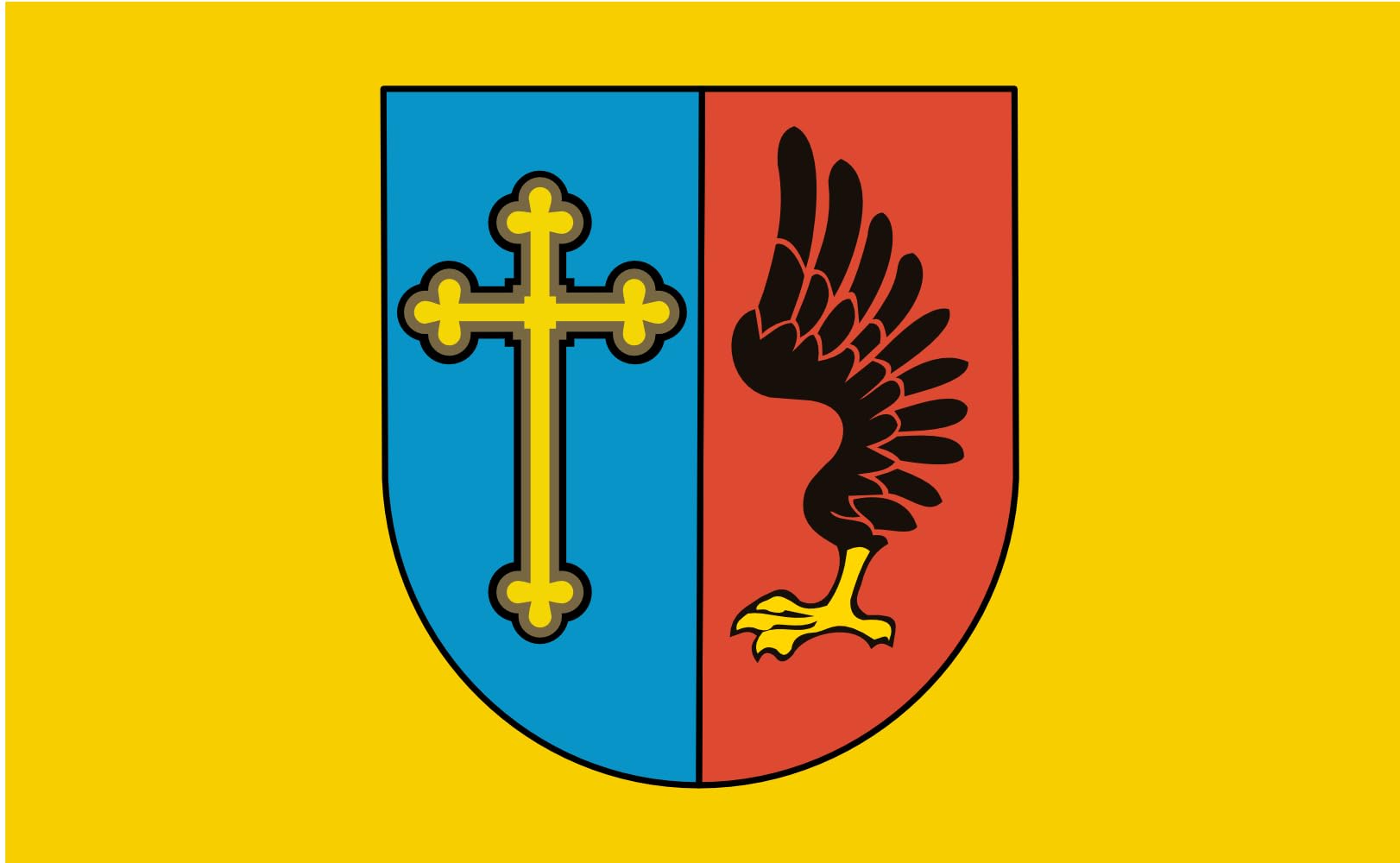 Drapeau Dmosin Commune en tissu premium résistant aux intempéries