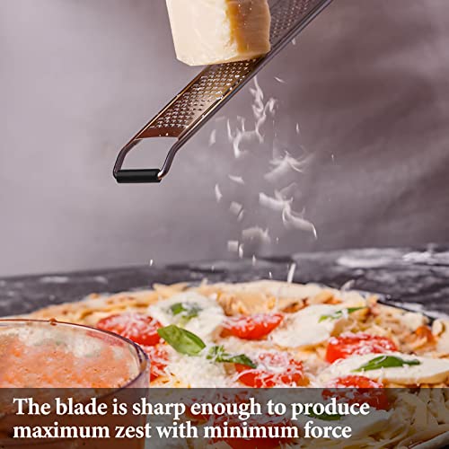 Zester & Grater – Professional Kitchen Lemon Zester For Cheese, Lime, Ginger, Garlic, Nutmeg, Chocolate, Vegetables, Fruits, Dishwasher Safe, Black #TOP7