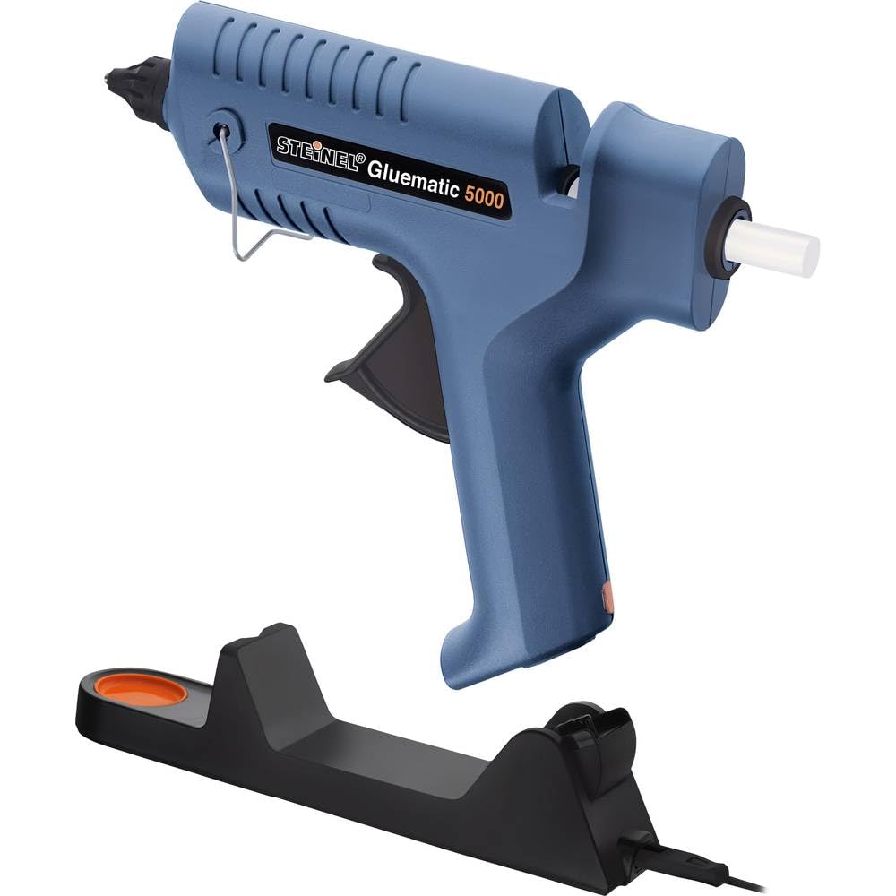Steinel Pistolet à colle Glumematic 5000 - Pistolet à colle chaude sans fil pour travaux et loisirs créatifs - Appareil à colle rechargeable avec buses