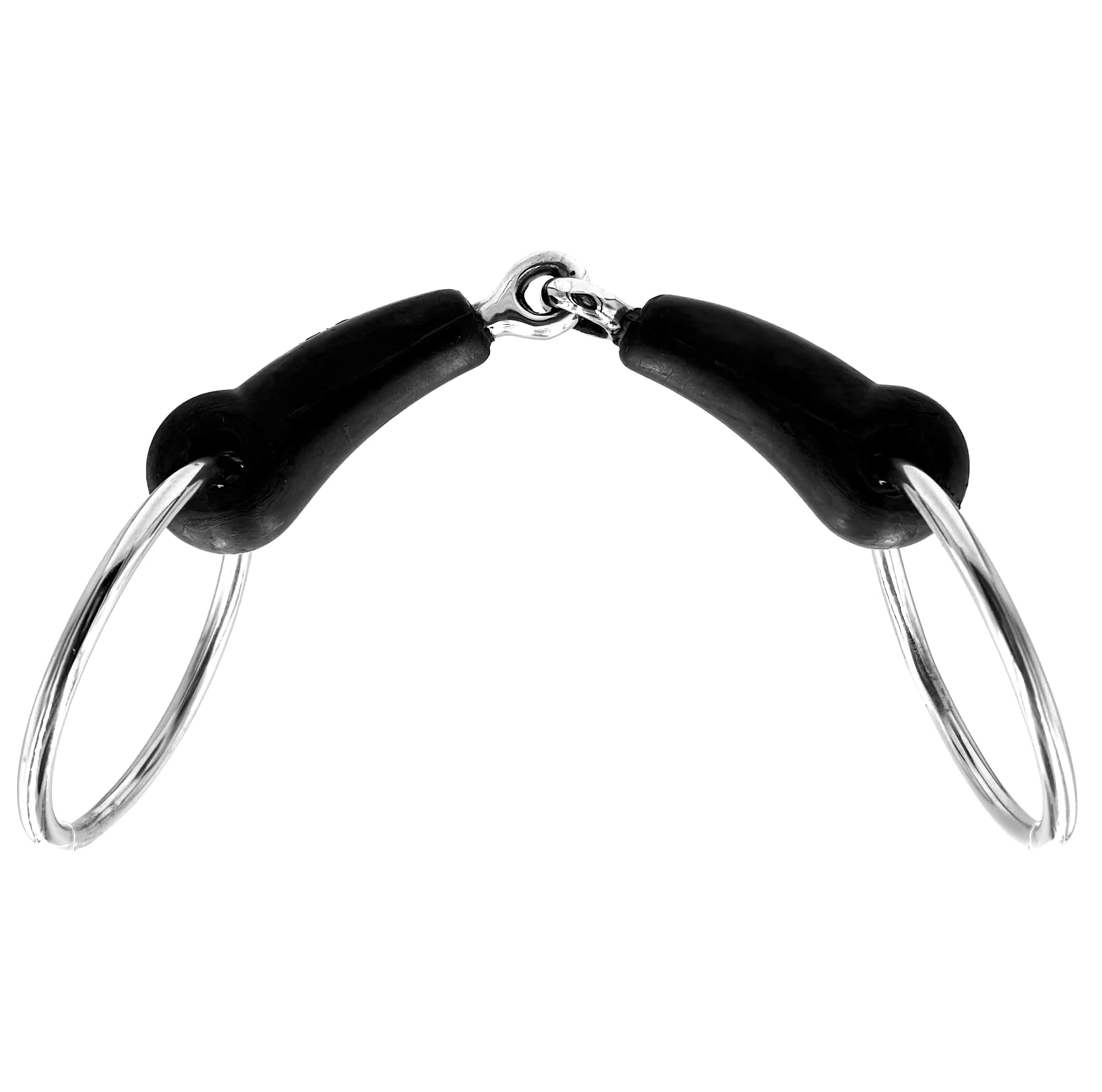 ES0233 Gebiss Wassertrense Gummigebisse Einfach Gebrochen mit Gummi aus Edelstahl Ringdurchmesser 65 mm Gebissstärke 20 mm (14.5 cm)