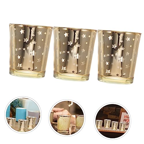 STOBAZA 6pcs Star Glass Candle Holder Unique Candle Holders Tealight Candle Holder Candle Stand Wedding Centerpieces for Tables Green Glass Candle Holders Wedding Candle Holder