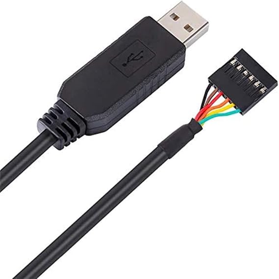 DTECH FTDI USB to TTL 3.3V Serial Adapter Debug Cable 0.1 inch Pitch Female Socket Header UART IC FT232RL Chip Windows 11 10 8 7 Linux Mac (1.8m)