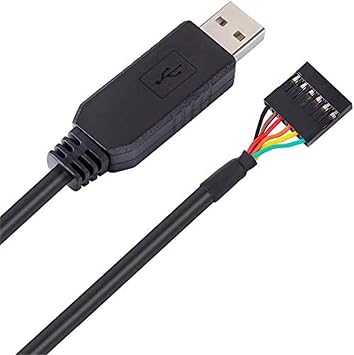 DTECH FTDI USB to TTL 3.3V Serial Adapter Debug Cable 0.1 inch Pitch Female Socket Header UART IC FT232RL Chip Windows 11 10 8 7 Linux Mac (1.8m)