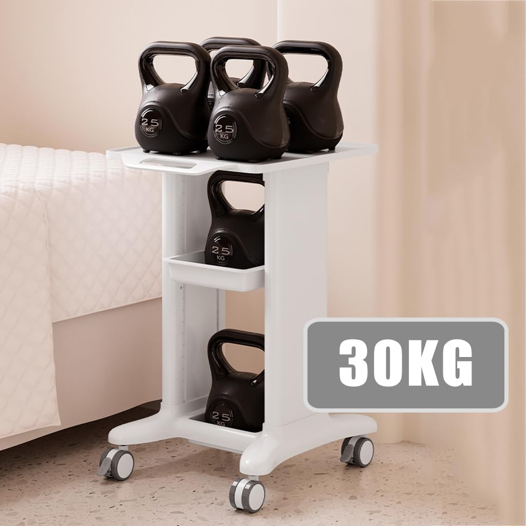 Mobilny Wózek Na Laptopa, Cztery Kółka Obrotowe, Wózek Na Laptopa Ze Schowkiem I Szufladą, Odpowiedni Do Laboratoriów, Gabinetów Lekarskich I Salonów Kosmetyczn,Grey-2-draw 1-box style