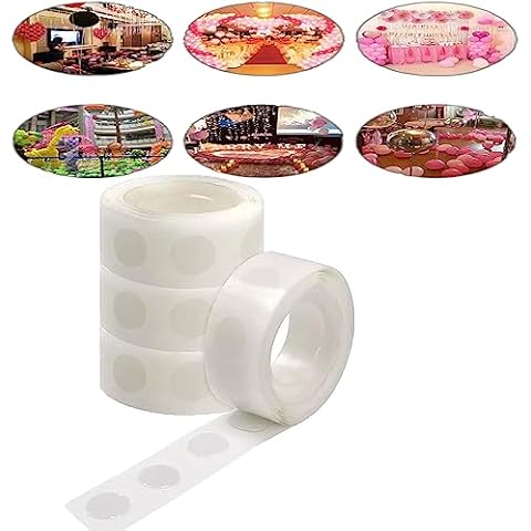 Elfstone Glue Point Clear Balloon Glue Removable Adhesive Dots Double Sided Dots of Glue Tape for Balloons for Party or Wedding Decoration (400 Dots) Cover