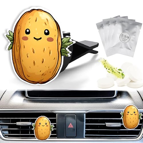 Image of Cute Car Air Freshener Clips Potato Car Vent Clip Potato Cars Scents Cologne Air Conditioner Clip Auto Vent Interior Decoration Cars Accessories Potatos Loves Gifts for Women Men