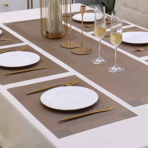 Image of HOKIPO PVC Placemats with Table Runner for Dining Table 6 Seater (AR4232)
