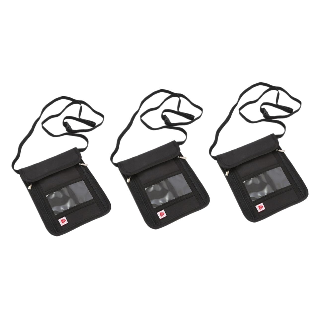 3piezas Billetera De Viaje Multifuncional RFID para Pasaporte y Documentos Portador De Cuello Negro para Organizar Dinero y Entradas