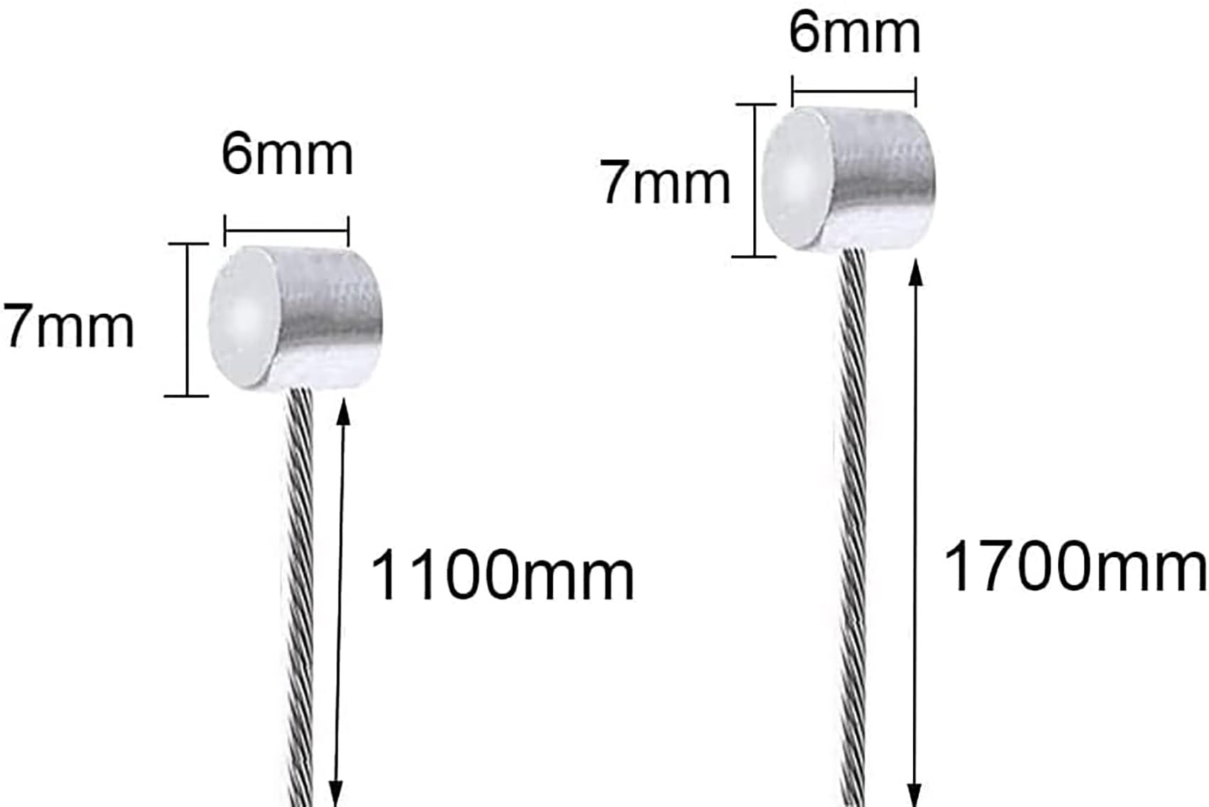 Cavo Freno Bici Anteriore E Posteriore - Set 2 Pezzi, Acciaio Zincato, Per Bici Da Strada E MTB - Foto 2
