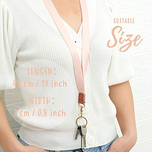 INNObeta Nekriem Sleutelkoord Nekkoord Lanyard Strap met Echt Leer en Metalen Haak, voor Sleutel, Sleutelhanger Houder… - Image 5