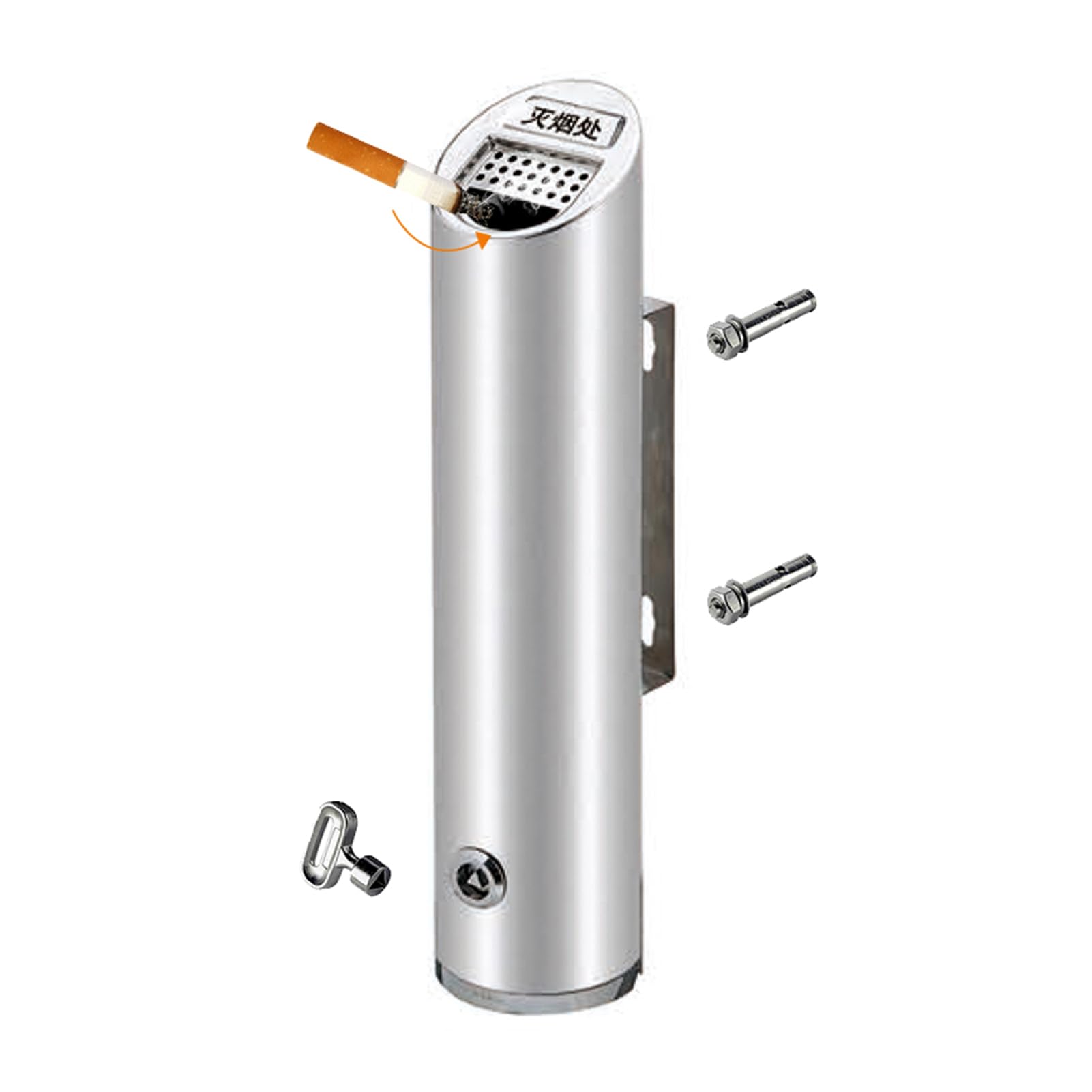 Wall mounted ashtray, Wall Mounted Ashtray Outside Pub Garden Office Cigarette Butt Can Lockable Bin for, Patio, Hotel(Color7,40x8cm)