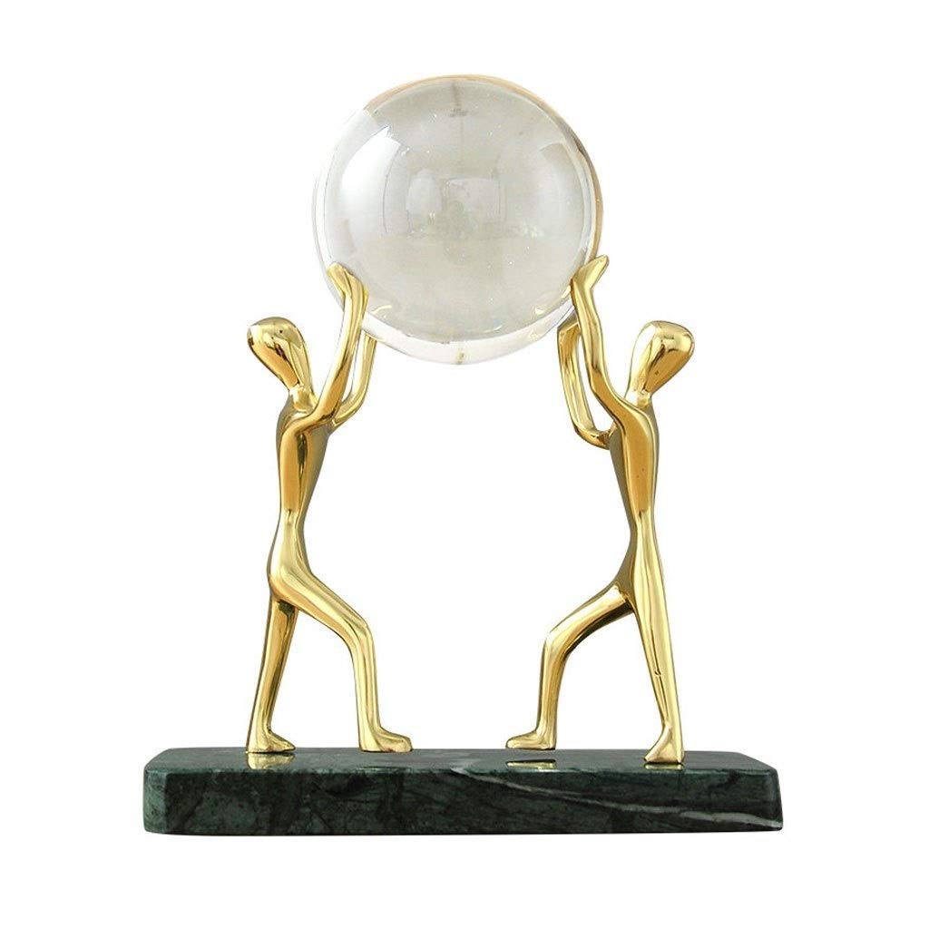 bola de cristal (en la magia occidental) Decoración de la sala de estar, estilo europeo de cobre puro dormitorio Transparente bola de cristal Crafts Inicio de estudio y otros regalos ideales bola de c