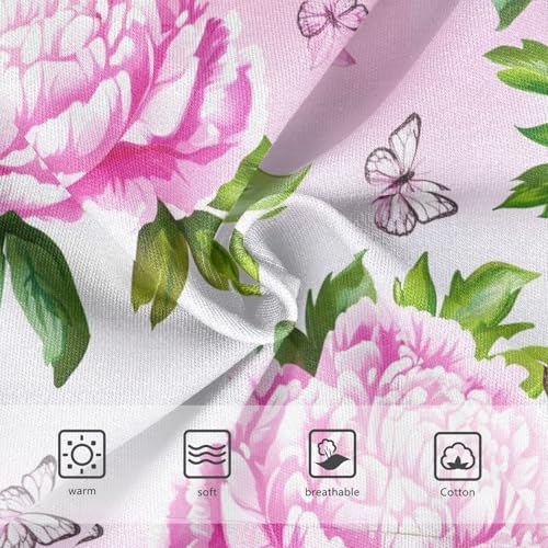 Joisal Toddlers Underwear Floral 2t Cotton Panties Little Girl Fancy Briefs Kids Undies Pink White Peonies Green Leaves3