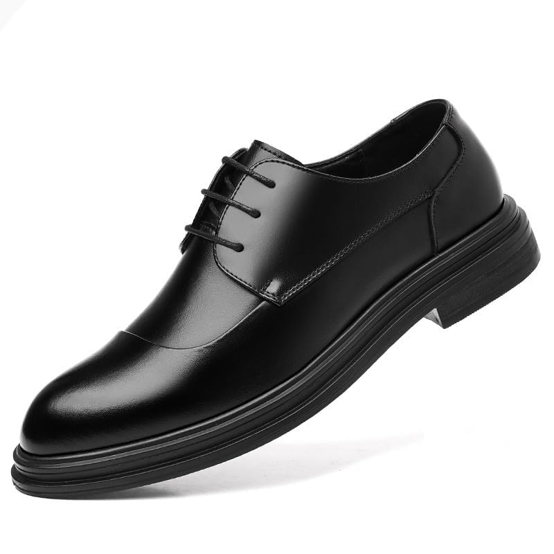 Mens Classic Formal Oxford Lace Up Wedding Pointed Toe Dress Shoes Black for Dating Prom Business Work