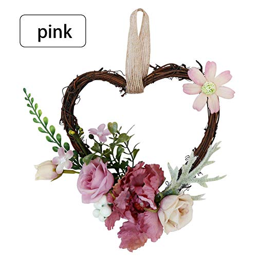 Luckybaby Ratán en Forma de corazón Guirnaldas Artificiales guirnaldas Flor de la simulación del Arte de la Pared para la Boda decoración del hogar