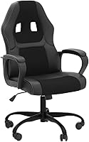 Vista 4 de Silla ergonómica de oficina, silla de escritorio barata, silla de juegos de PC de malla con soporte lumbar, respaldo alto ajustable, silla